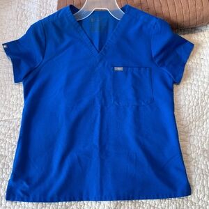 Figs Royal Blue Scrub Top